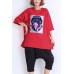 Beautiful o neck Half sleeve cotton tunic pattern 2019 Shape red tunic Summer