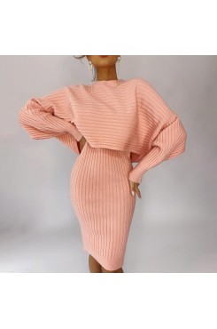 Fashionable layered sweater dress two-piece suit HF0108-02-02