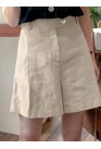 Women Solid Zip Loose Wide Leg Casual Shorts