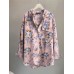 Flower Print Pocket Button Long Sleeve Shirt