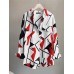 Geometric Pattern Pocket Button Long Sleeve Shirt