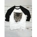 Women 3D Cute Cat Print Raglan Sleeves Regular Fit Round Neck Casual T  Shirt