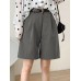 Solid Loose Pocket Wide Leg Casual Women Shorts